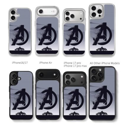 Dissolving Avengers logo heroes Chris Brown Phone Case Black Electroplated Silver For Iphone 11 To 17
