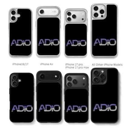 Distressed Adio two tone logo Chris Brown Phone Case Black Electroplated Silver For Iphone 11 To 17
