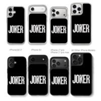 Distressed JOKER text on black Chris Brown Phone Case Black Electroplated Silver For Iphone 11 To 17