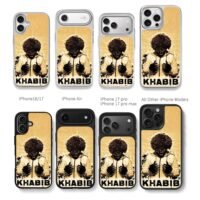 Distressed Khabib art with his name Chris Brown Phone Case Black Electroplated Silver For Iphone 11 To 17