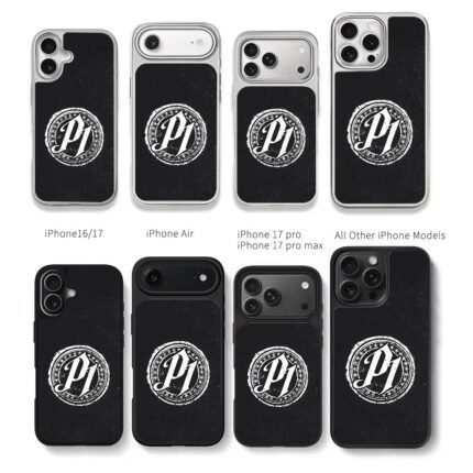 Distressed PJ star monogram Chris Brown Phone Case Black Electroplated Silver For Iphone 11 To 17
