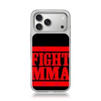 Distressed red FIGHT MMA text on black background iPhone 17 Pro Max Electroplated Silver Case1