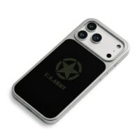Distressed US Army star logo iPhone 17 Pro Max Electroplated Silver Case2