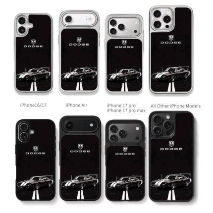 Dodge black striped muscle car Chris Brown Phone Case Black Electroplated Silver For Iphone 11 To 17