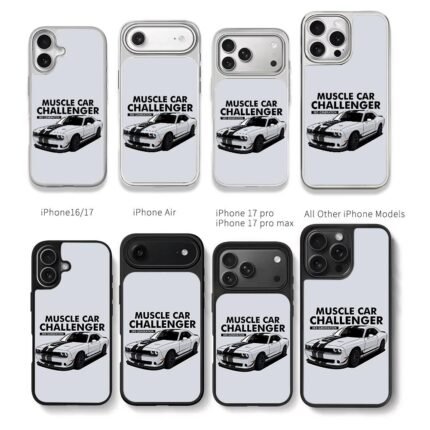 Dodge Challenger black stripes Chris Brown Phone Case Black Electroplated Silver For Iphone 11 To 17