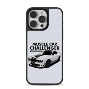 Dodge Challenger black stripes iPhone 16 Pro Max Black Case