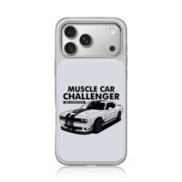 Dodge Challenger black stripes iPhone 17 Pro Max Electroplated Silver Case1