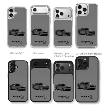 Dodge SRT Hellcat cartoon car Chris Brown Phone Case Black Electroplated Silver For Iphone 11 To 17