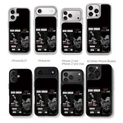 Don Omar music poster graphic Chris Brown Phone Case Black Electroplated Silver For Iphone 11 To 17