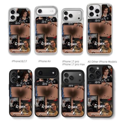 Donk CSGO collage with AK guns Chris Brown Phone Case Black Electroplated Silver For Iphone 11 To 17