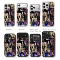 Donk Team Spirit CS2 collage Chris Brown Phone Case Black Electroplated Silver For Iphone 11 To 17