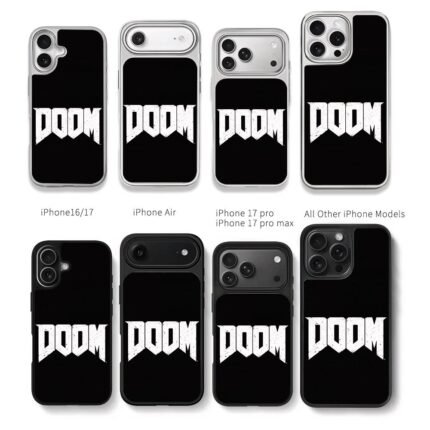 DOOM distressed white black Chris Brown Phone Case Black Electroplated Silver For Iphone 11 To 17