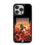 Doom marine fights hell demons iPhone 16 Pro Max Black Case