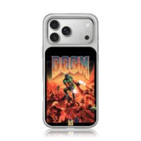 Doom marine fights hell demons iPhone 17 Pro Max Electroplated Silver Case1