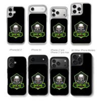 DOS BR gas mask skull badge Chris Brown Phone Case Black Electroplated Silver For Iphone 11 To 17