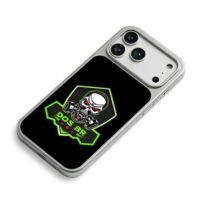 DOS BR gas mask skull badge iPhone 17 Pro Max Electroplated Silver Case2