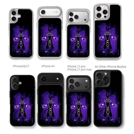 Dragon Ball Beerus purple art Chris Brown Phone Case Black Electroplated Silver For Iphone 11 To 17