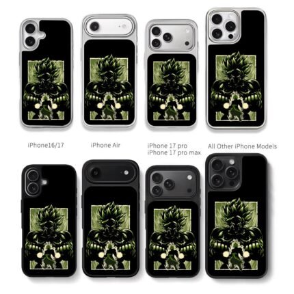 Dragon Ball Broly ki blast art Chris Brown Phone Case Black Electroplated Silver For Iphone 11 To 17
