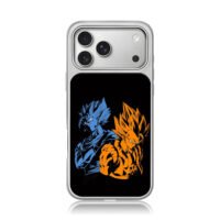 Dragon Ball SSJ Goku Vegeta art iPhone 17 Pro Max Electroplated Silver Case1