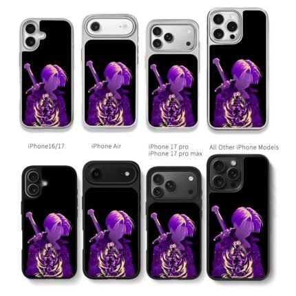 Dragon Ball Trunks purple sword art Chris Brown Phone Case Black Electroplated Silver For Iphone 11 To 17