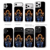 Dragon Ball Vegeta fire trio Chris Brown Phone Case Black Electroplated Silver For Iphone 11 To 17