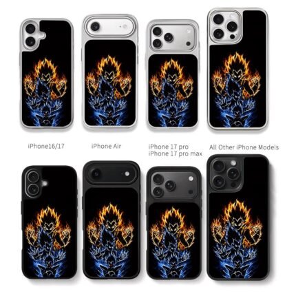 Dragon Ball Vegeta fire trio Chris Brown Phone Case Black Electroplated Silver For Iphone 11 To 17