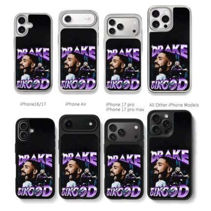 Drake 6ixgod rap concert art Chris Brown Phone Case Black Electroplated Silver For Iphone 11 To 17