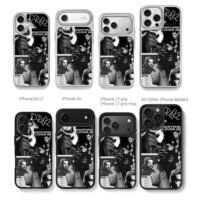 Drake CLB Scorpion bw collage Chris Brown Phone Case Black Electroplated Silver For Iphone 11 To 17