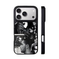Drake CLB Scorpion bw collage iPhone 17 Pro Max Black Case