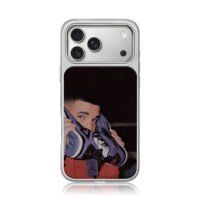 Drake holding Nike Jordans iPhone 17 Pro Max Electroplated Silver Case1
