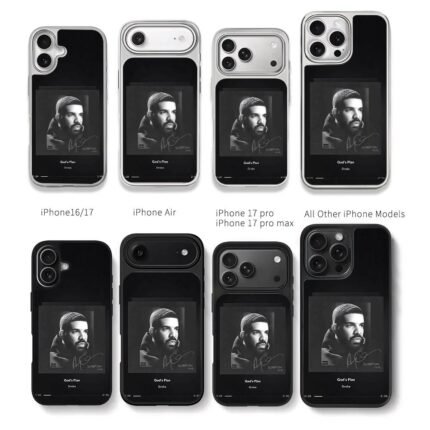 Drake Scorpion Gods Plan art Chris Brown Phone Case Black Electroplated Silver For Iphone 11 To 17