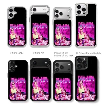 Dua Lipa Future Nostalgia art Chris Brown Phone Case Black Electroplated Silver For Iphone 11 To 17