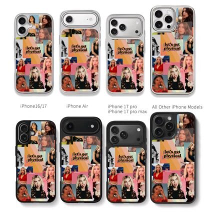 Dua Lipa lets get physical Chris Brown Phone Case Black Electroplated Silver For Iphone 11 To 17