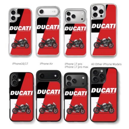 Ducati Panigale V4 SP2 graphic Chris Brown Phone Case Black Electroplated Silver For Iphone 11 To 17