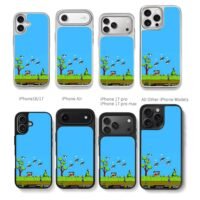 Duck Hunt pixel shooting game Chris Brown Phone Case Black Electroplated Silver For Iphone 11 To 17