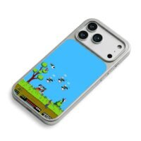 Duck Hunt pixel shooting game iPhone 17 Pro Max Electroplated Silver Case2