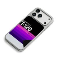 Dynamicon T120 VHS camcorder iPhone 17 Pro Max Electroplated Silver Case2