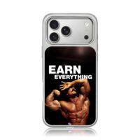 Earn Everything bodybuilder iPhone 17 Pro Max Electroplated Silver Case1