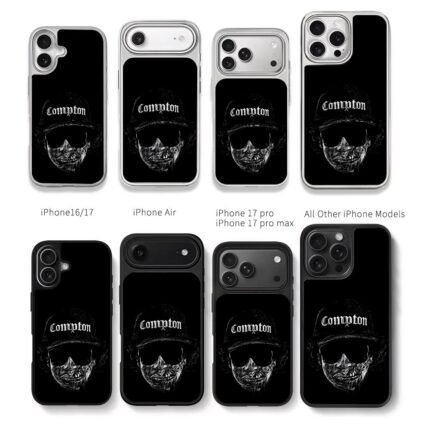 Eazy E Compton skull cap art Chris Brown Phone Case Black Electroplated Silver For Iphone 11 To 17