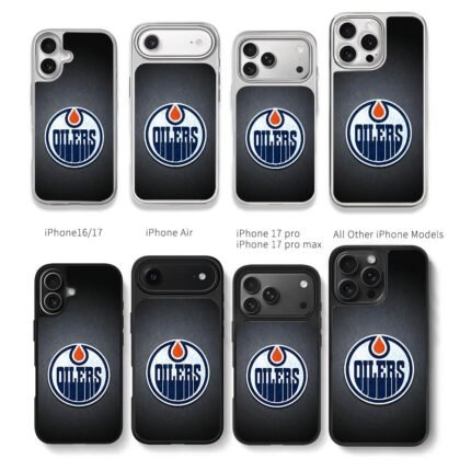 Edmonton Oilers NHL logo dark Chris Brown Phone Case Black Electroplated Silver For Iphone 11 To 17