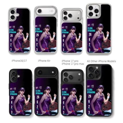 Elena Rybakina WTA tennis stats Chris Brown Phone Case Black Electroplated Silver For Iphone 11 To 17