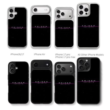 Eminem Infinite on dark starry Chris Brown Phone Case Black Electroplated Silver For Iphone 11 To 17