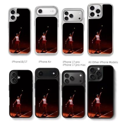 Emma Raducanu serving on clay Chris Brown Phone Case Black Electroplated Silver For Iphone 11 To 17