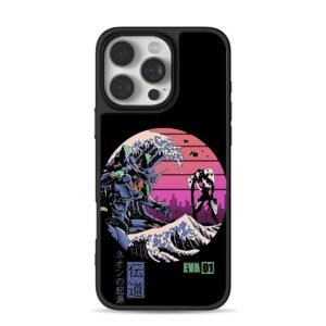 EVA 01 vs Angel Great Wave art iPhone 16 Pro Max Black Case