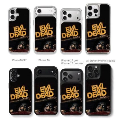 Evil Dead text with girl Chris Brown Phone Case Black Electroplated Silver For Iphone 11 To 17