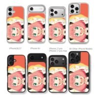 Excited Anya Forger SpyxFamily Chris Brown Phone Case Black Electroplated Silver For Iphone 11 To 17