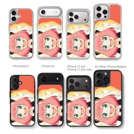 Excited Anya Forger SpyxFamily Chris Brown Phone Case Black Electroplated Silver For Iphone 11 To 17