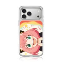 Excited Anya Forger SpyxFamily iPhone 17 Pro Max Electroplated Silver Case1