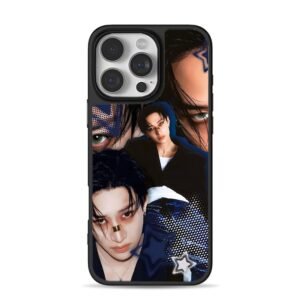 EXO Kai dark blue star collage iPhone 16 Pro Max Black Case