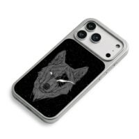 Eyepatched line wolf on starry sky Phone Case for iPhone 11-17 & Samsung Galaxy S24-S26 - Image 5